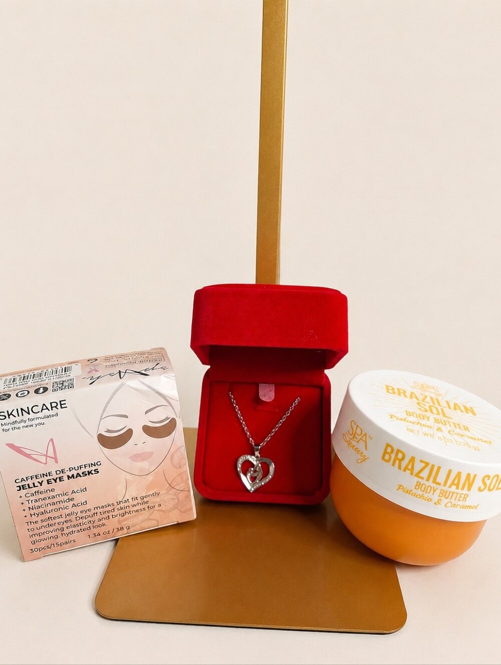 Heart Necklace stainless steel Mother/Child & Self Care Gift Set